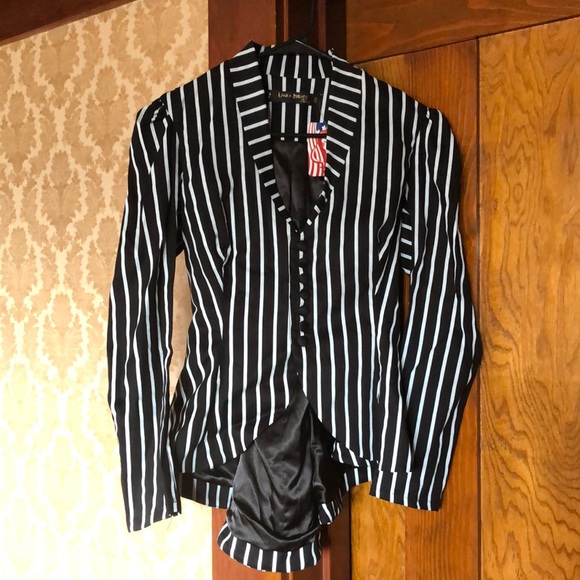 Pinup Couture Jackets & Blazers - LAURA BYRNES MORGANA JACKET VICTORIAN STRIPES